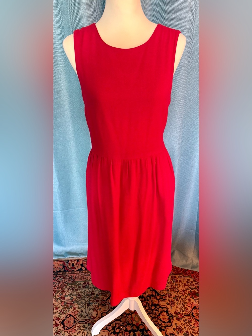 Steven Alan Red Sleeveless Midi Dress